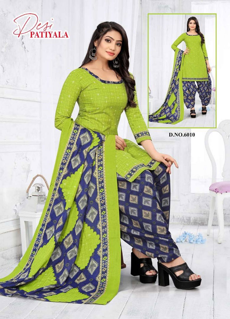 Ganesha Desi Patiyala 6 Printed Readymade Suits Catalog
